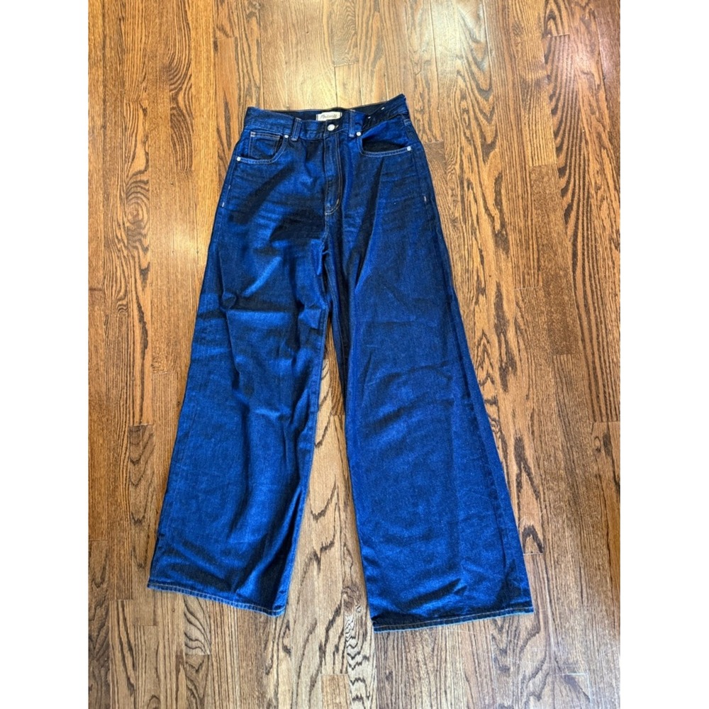 Madewell Super Wide Leg Dark Blue Denim Jeans Size 27